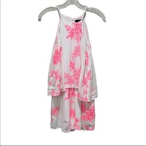 Pink and white Aqua halter romper XS